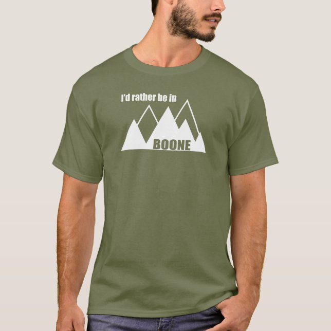 Camiseta Preferiría Estar En La Montaña Boone North Carolin (Anverso)