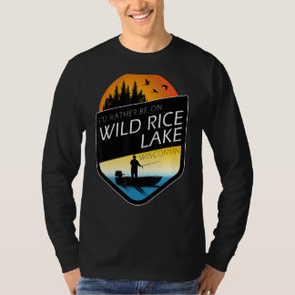 Camiseta Preferiría Estar En Pesca Del Lago De Arroz Salvaj
