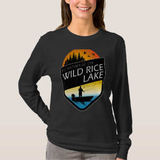 Camiseta Preferiría Estar En Pesca Del Lago De Arroz Salvaj