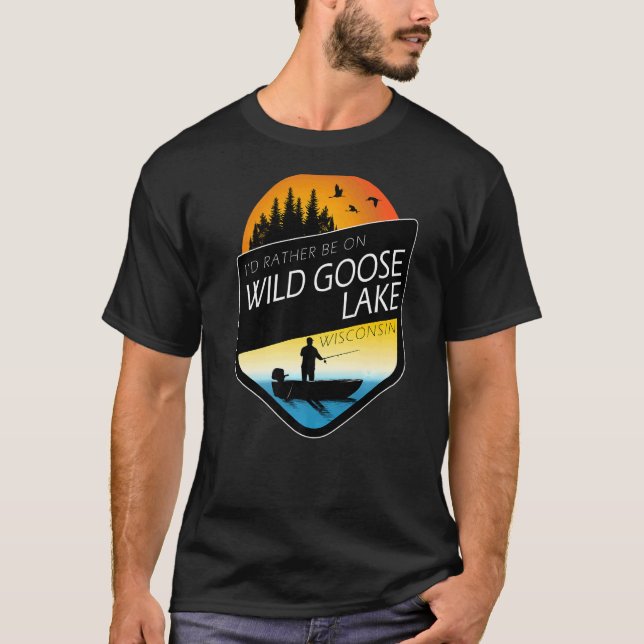 Camiseta Preferiría Estar En Pesca Del Lago De Ganso Silves (Anverso)