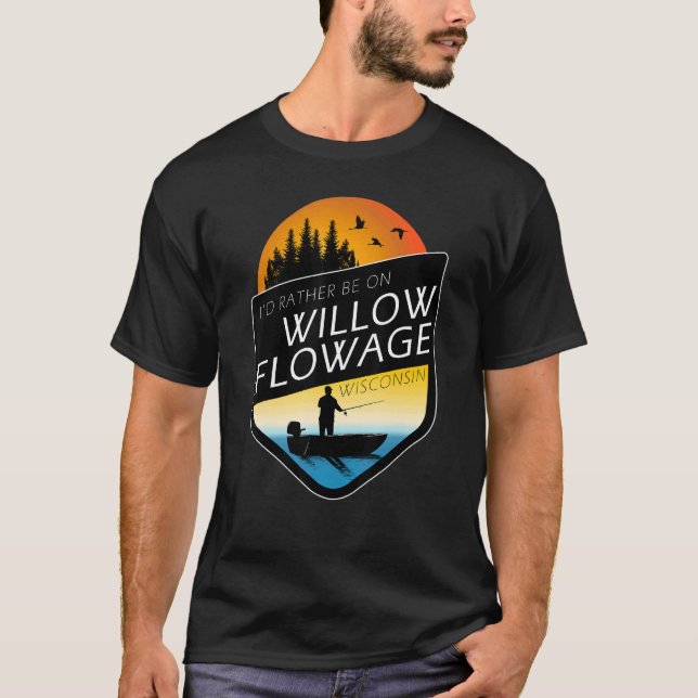 Camiseta Preferiría Estar En Pesca Wisconsin. (Anverso)