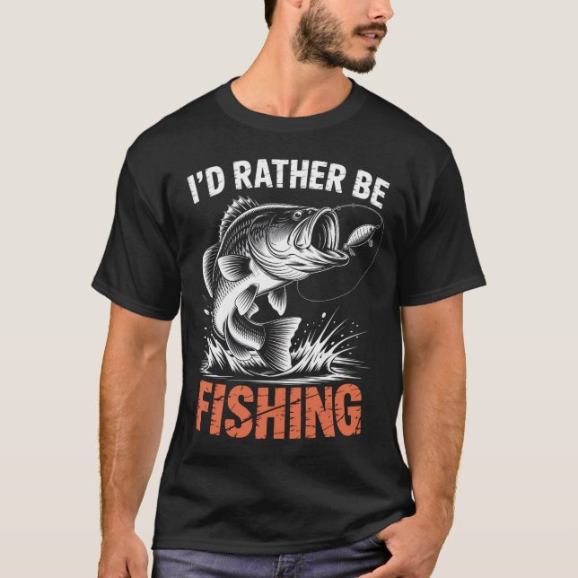 Camiseta Preferiría Estar Pescando Bass Dad (Anverso)