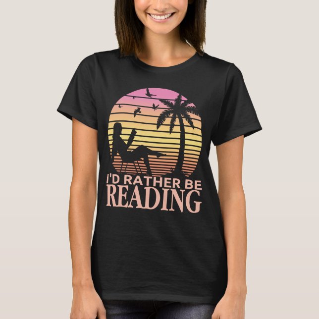 Camiseta Preferiría Leer Divertido Lector de Libros Gemelos (Anverso)