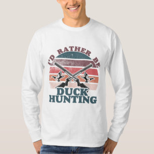 Camiseta Preferiría ser caza de pato Retro Sunset