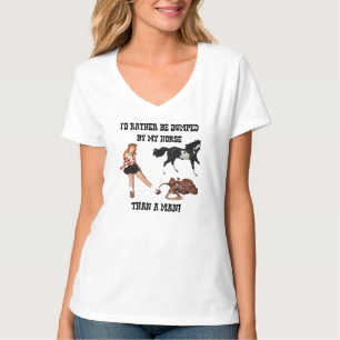 Camiseta Preferiría ser engañado por mi caballo que un ho
