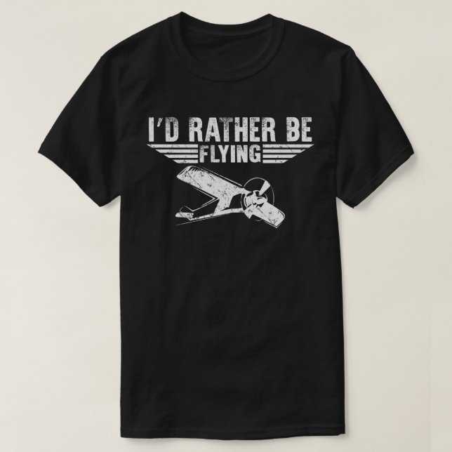 Camiseta Preferiría Volar Piloto de Aviación (Diseño del anverso)