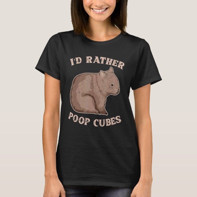 Camiseta Prefiero Cúbos De Caza Para Un Nerd De Wombat (Anverso)