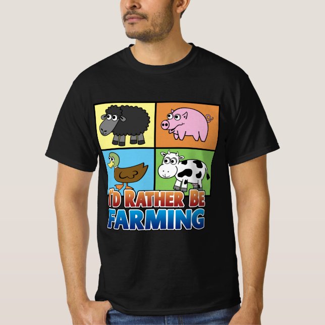 Camiseta ¡Prefiero cultivar! (agricultor virtual) (Anverso)