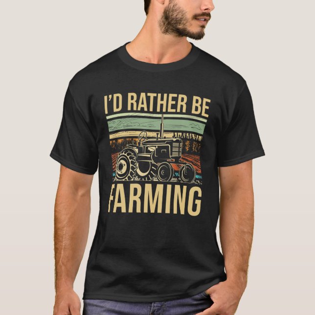 Camiseta Prefiero cultivar un tractor granjero gracioso (Anverso)