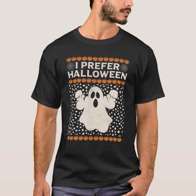 Camiseta Prefiero el esqueleto de Halloween Navidades de Sa (Anverso)