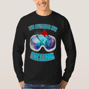 Camiseta Prefiero Esquiar Snowboard Deportes De Invierno