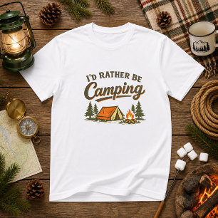 Camiseta Prefiero Estar Acampando Humor de Acampada