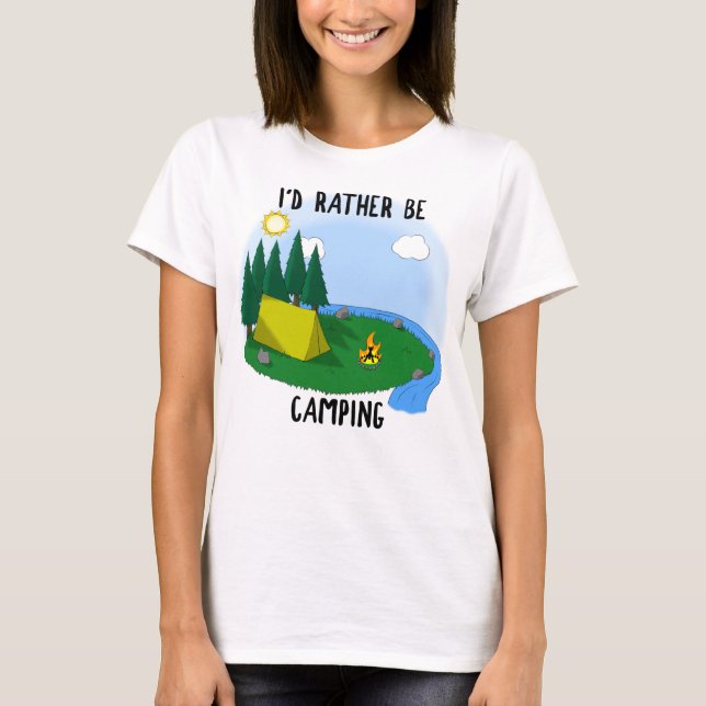 Camiseta Prefiero estar acampando - luz (Anverso)