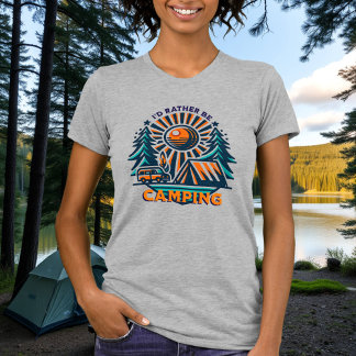 Camiseta Prefiero estar acampando vibraciones antiguas