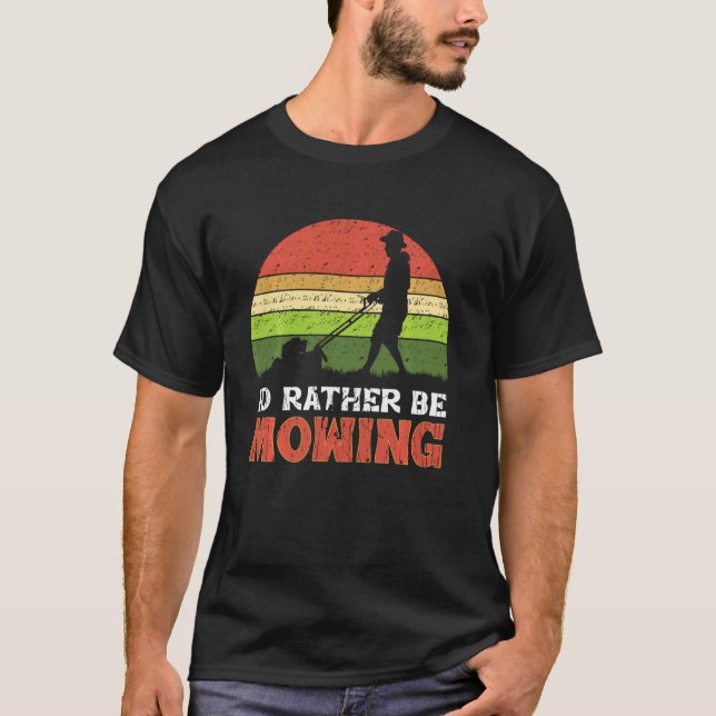 Camiseta Prefiero estar cortando el césped Cortacésped dive (Anverso)