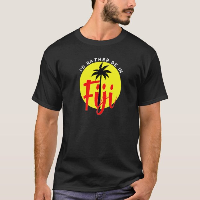 Camiseta Prefiero estar en Fiyi - Beach Vacation Blue Premi (Anverso)