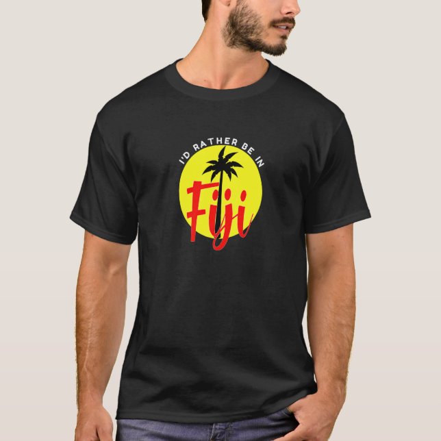 Camiseta Prefiero estar en Fiyi - Beach Vacation Blue Premi (Anverso)