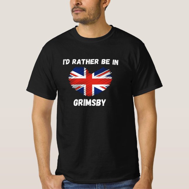 Camiseta Prefiero estar en Grimsby - Union Jack Heart (Anverso)