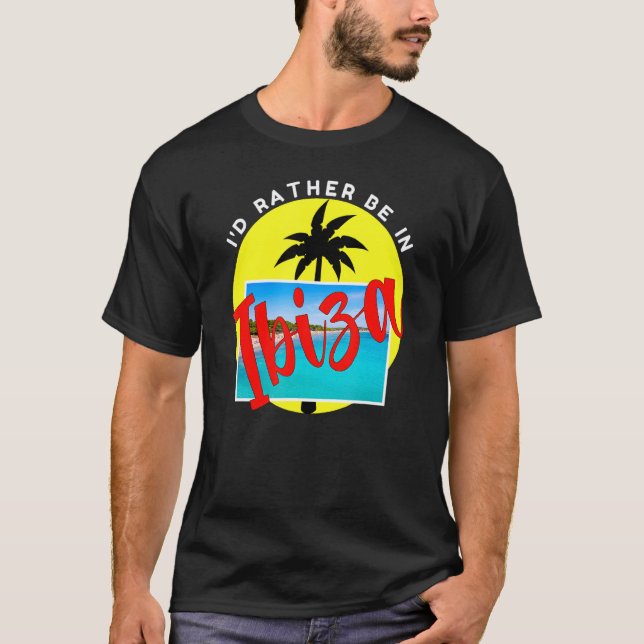 Camiseta Prefiero estar en Ibiza Beach Vacation Blue (Anverso)