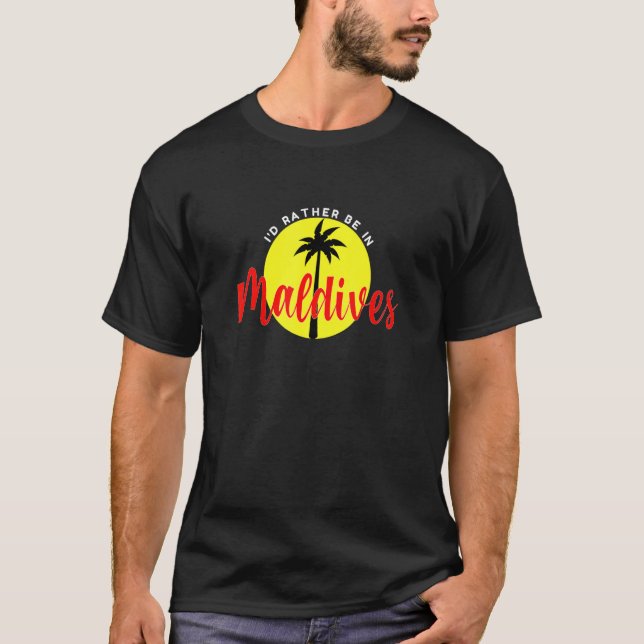 Camiseta Prefiero estar en Maldivas - Beach Vacation Blue (Anverso)