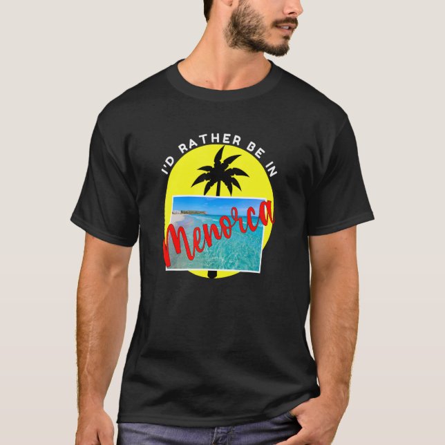 Camiseta Prefiero estar en Menorca Beach Vacation Blue (Anverso)