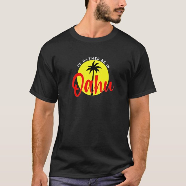 Camiseta Prefiero estar en Oahu - Beach Vacation Blue Premi (Anverso)