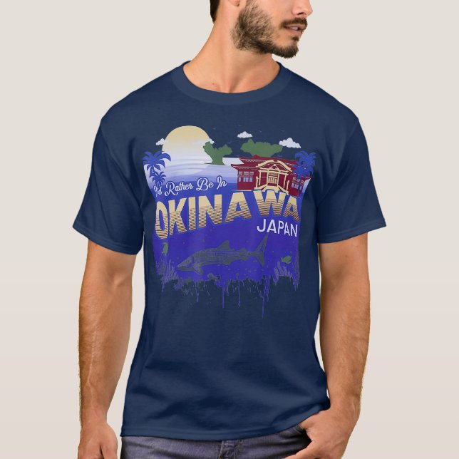 Camiseta Prefiero Estar En Okinawa Japón Vintage Souvenir (Anverso)