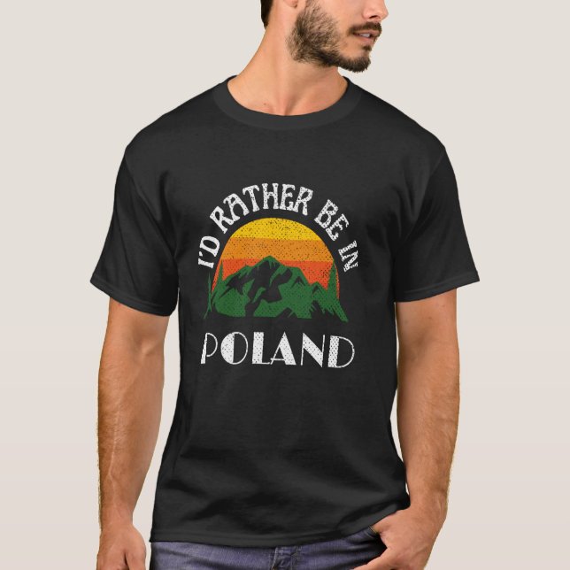 Camiseta Prefiero estar en Polonia Vintage Polonia vacacion (Anverso)
