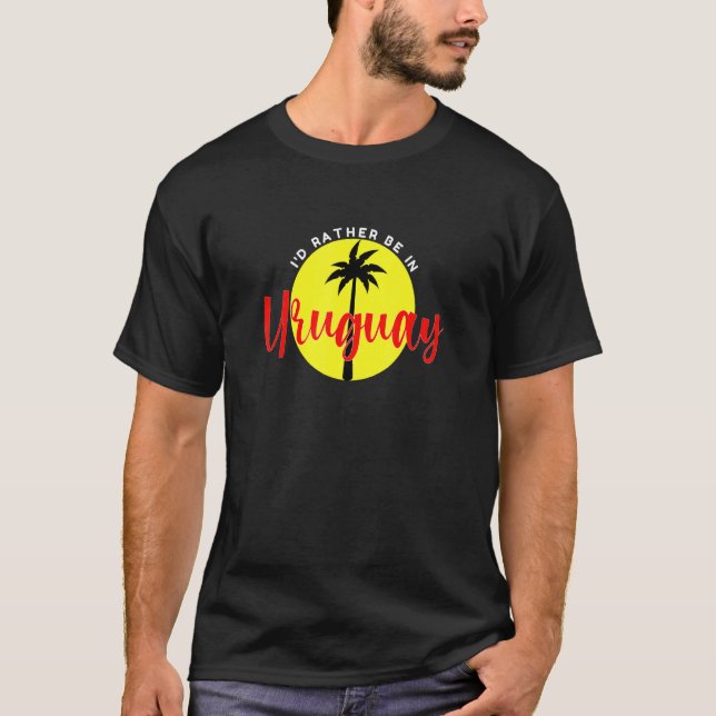 Camiseta Prefiero estar en Uruguay - Vacaciones en la playa (Anverso)