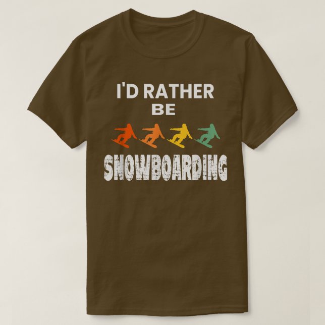 Camiseta Prefiero estar esquiando a snowboard (Diseño del anverso)