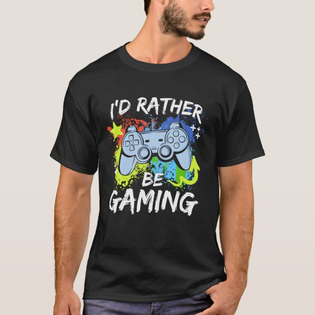 Camiseta Prefiero estar jugando a videojuegos divertidos di (Anverso)
