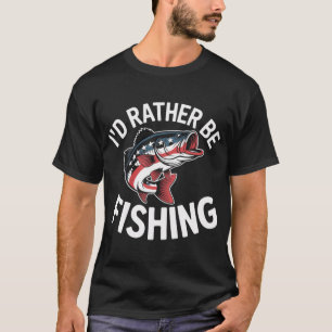 Camiseta Prefiero estar pescando - Diseño de lubina de pesc