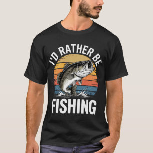 Camiseta Prefiero estar pescando - Diseño de lubina de pesc