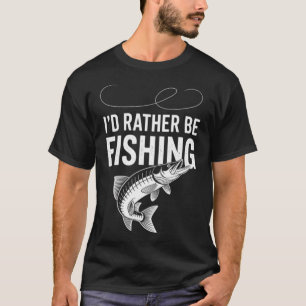 Camiseta Prefiero estar pescando - Diseño de lubina de pesc