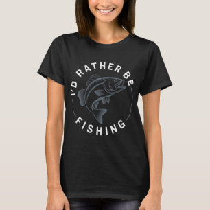 Camiseta Prefiero estar pescando - Diseño de lubina de pesc