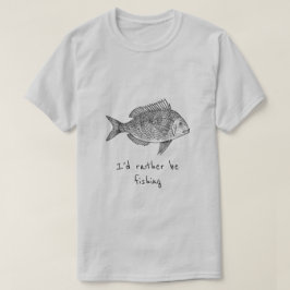 Camiseta Prefiero estar pescando eslogan, pescando logo fan
