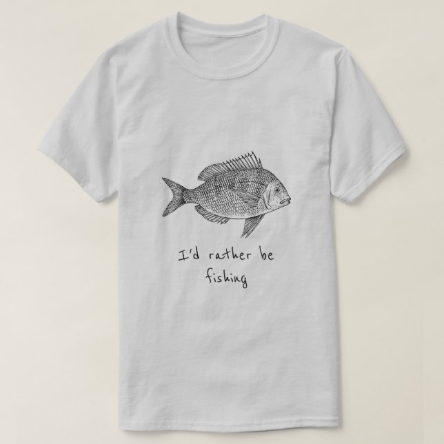 Camiseta Prefiero estar pescando eslogan, pescando logo fan (Diseño del anverso)