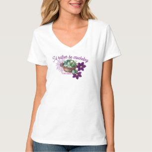 Camiseta Prefiero estar tejiendo cuello en V