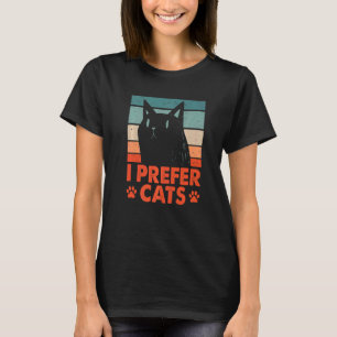 Camiseta Prefiero Gatos Introvertido Gato Antisocial Gatito