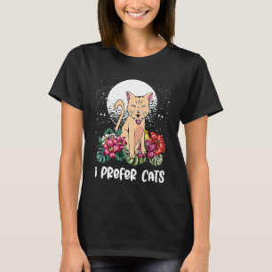 Camiseta Prefiero Gatos Introvertido Gato Antisocial Gatito