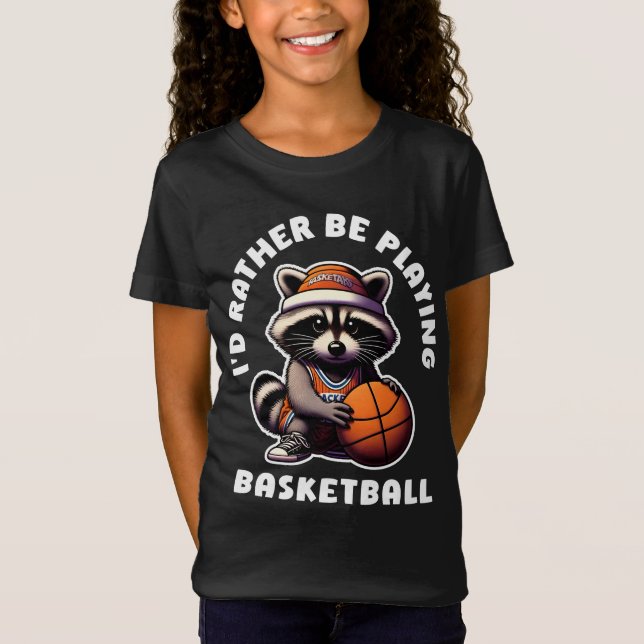 Camiseta Prefiero Jugar A Racoon Funny Gift Del Baloncesto (Anverso)