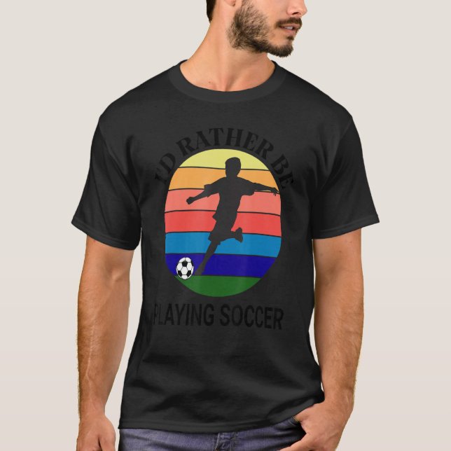 Camiseta Prefiero jugar al atardecer de fútbol, Silhouette  (Anverso)