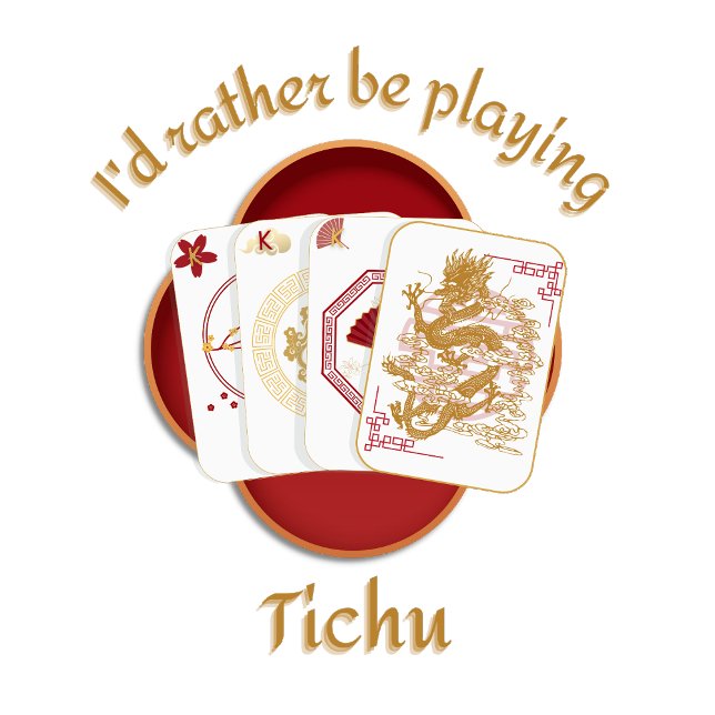 Camiseta Prefiero jugar juego de cartas Tichu Text Dragon (Subido por el creador)