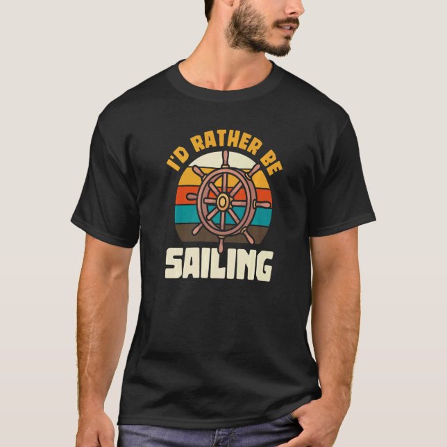 Camiseta Prefiero navegar en barco velero Capitán Yate (Anverso)