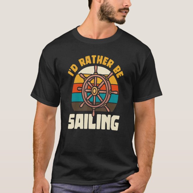 Camiseta Prefiero navegar en barco velero Capitán Yate (Anverso)