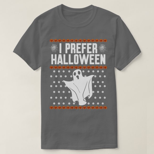 Camiseta Prefiero Navidades feos de Halloween (Diseño del anverso)