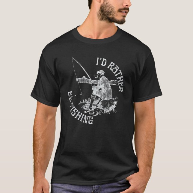 Camiseta Prefiero pescar, divertido regalo de pescador (Anverso)