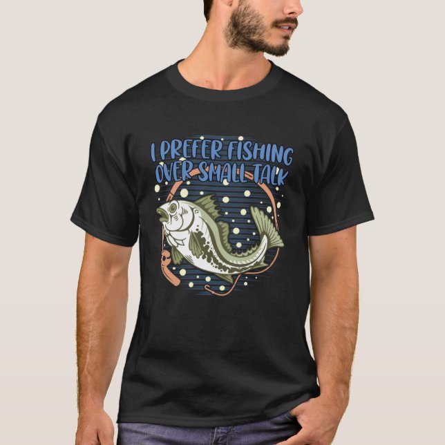 Camiseta Prefiero Pescar que Charlar Introvertido Estilo de (Anverso)