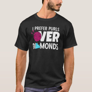 Camiseta Prefiero Purls A Diamantes Tejiendo Crocheting S