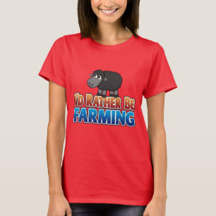 Camiseta ¡Prefiero ser agricultor! Oveja negra corta